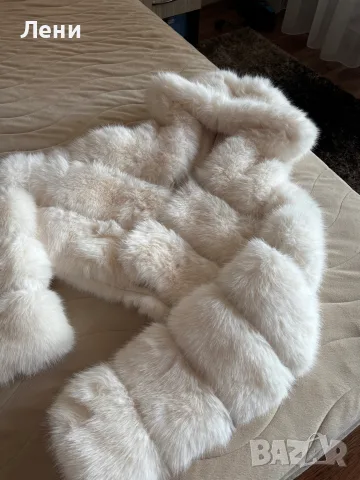 Бяло пухено яке fur coat , снимка 9 - Якета - 56293335