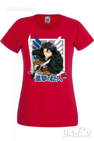 Дамска тениска Attack on Titan Levi Ackerman,Анимация,игра,Празник,Повод., снимка 3 - Тениски - 38057351