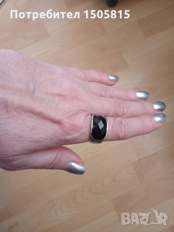 Уникален пръстен( Унисекс ) с естествен оникс от медицинска стомана