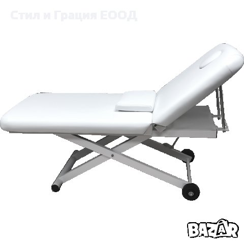 Електрическа кушетка Wenga (1мотор) 194 x 75 x 66/92 см - черна/бяла, снимка 5 - Кушетки - 34091216