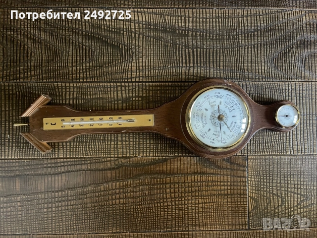 Стар уред барометър термометър гидрометър, снимка 2 - Антикварни и старинни предмети - 47085111