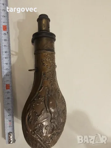 Уникална медна барутница , снимка 3 - Антикварни и старинни предмети - 56368238