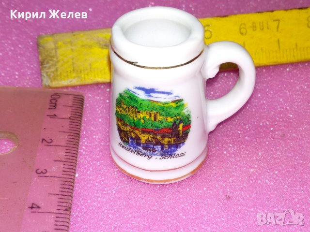 HEIDELBERG SCHLOSS МИНИАТЮРНА ПОРЦЕЛАНОВА ХАЛБА с ПРОЧУТИЯ ЗАМЪК в ХАЙДЕЛБЕРГ СУВЕНИР 23706