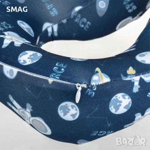 Детска възглавница за пътуване мемори пяна космос синя 22x22x8 см_1233381, снимка 4 - Други - 52303568