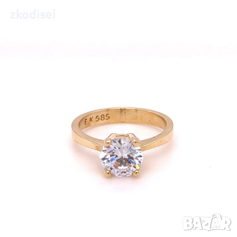 Златен дамски пръстен 3,00гр. размер:50 14кр. проба:585 модел:21997-5, снимка 1 - Пръстени - 44765853