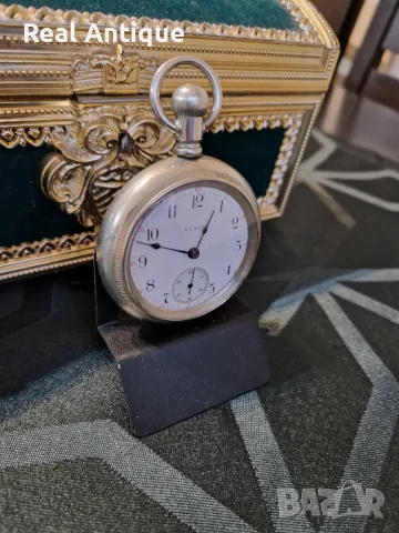 Топ- Уникален голям антикварен колекционерски американски джобен часовник ELGIN , снимка 8 - Антикварни и старинни предмети - 49333748