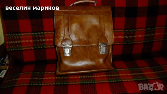 Продавам кожена чанта за документи , учебници, снимка 2 - Чанти - 49153119