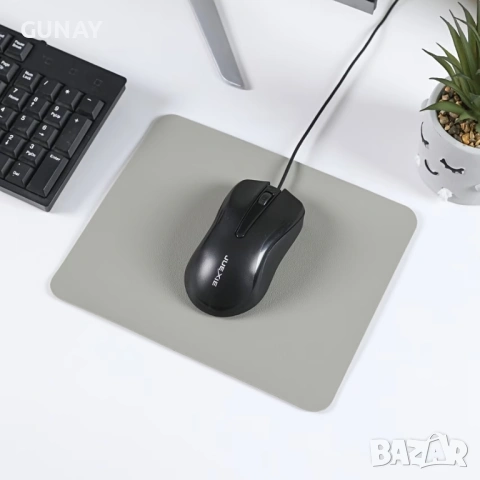 Пад за мишка 19x23см изкуствена кожа ултратънък за офис гейминг