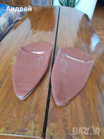 Стари дамски кожени пантофи,чехли #3, снимка 2 - Други ценни предмети - 33798574