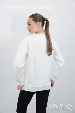 Calvin Klein Дамска Памучна Бяла Блуза С Дълъг Ръкав Код A965, снимка 5 - Блузи с дълъг ръкав и пуловери - 52059606