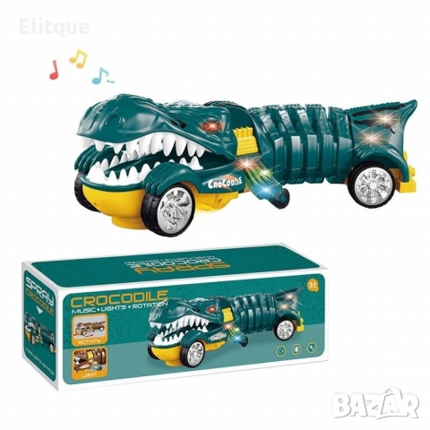 Интерактивна играчка крокодил със светлини, музика и спрей ефект, снимка 2 - Коли, камиони, мотори, писти - 52700980