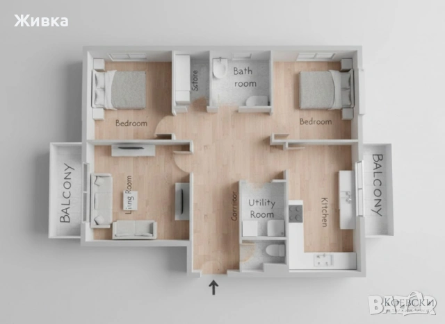 Продавам тристаен апартамент в Красна поляна 3 част, снимка 1 - Апартаменти - 54332800