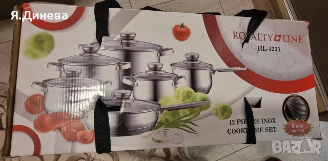 Комплект тенджери от 12ч с двойно дъно, снимка 2 - Прибори за хранене, готвене и сервиране - 52929479