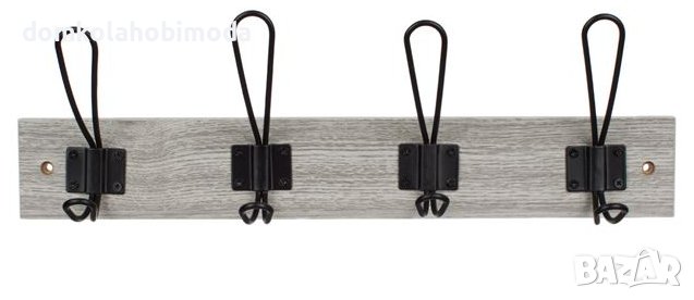 Закачалка за врата дърво и метал, 45x7x1,2 см