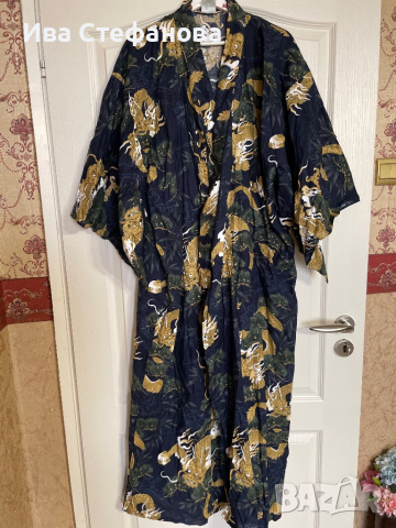 Оригинално тип халат дълго ново японско автентично кимоно памук памучно дракон , снимка 8 - Рокли - 44585759