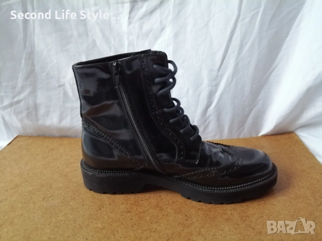 №37 дамски боти естествена кожа в черен цвят, снимка 8 - Дамски боти - 53143055