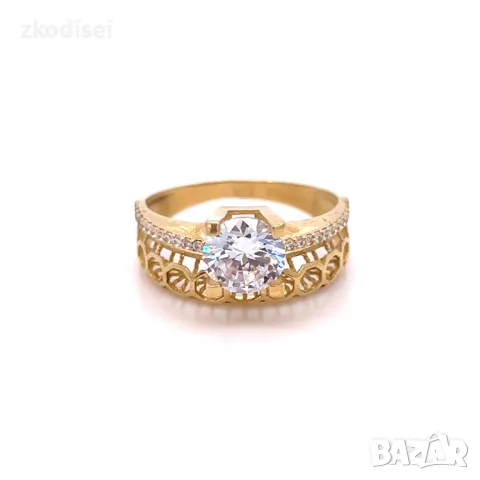 Златен дамски пръстен 3,30гр. размер:57 14кр. проба:585 модел:4028-4, снимка 1