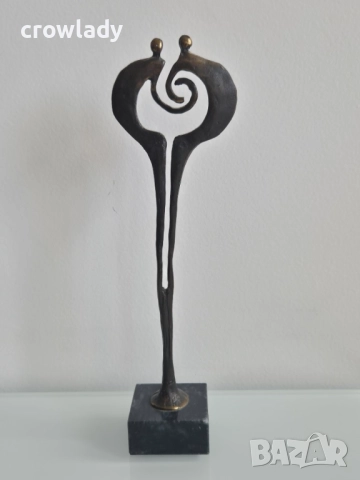 Бронзова скулптура пластика Прегръдка, снимка 5 - Антикварни и старинни предмети - 51721799