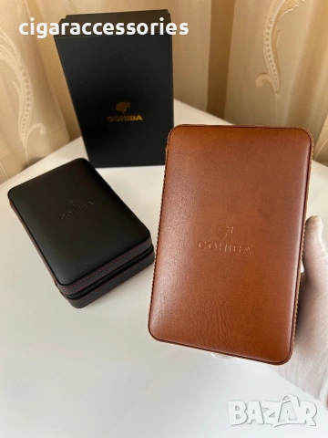 Cohiba преносим хумидор за 4 пури – кедър, кафяв/черен, снимка 5 - Табакери - 54190579
