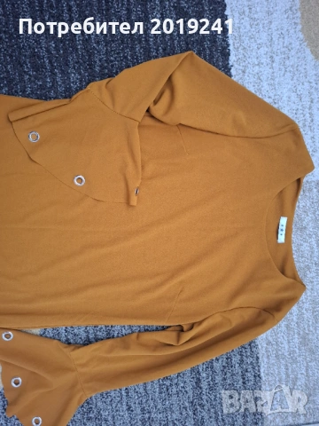 Рокля в цвят горчица, снимка 4 - Рокли - 53215222