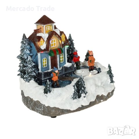 Коледна къщичка Mercado Trade, С движение, LED светлина, Деца на кънки, снимка 2 - Декорация за дома - 42820457