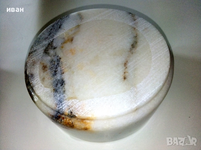 Стара мраморна кутия + голям масивен пепелник, снимка 3 - Антикварни и старинни предмети - 52921241