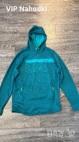 Мъжко худи Under Armour Rival Terry Graphic Pullover Hoodie в тюркоазен цвят, снимка 5 - Суичъри - 52582237