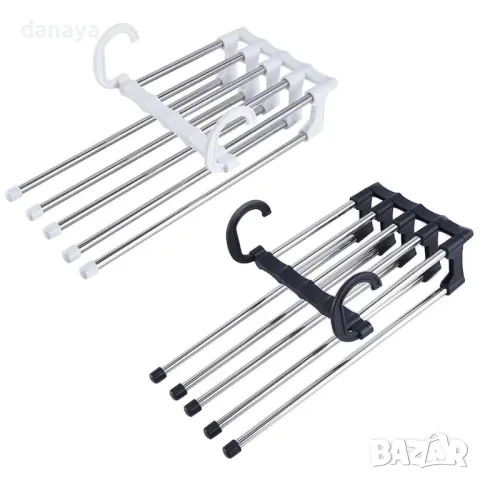 5356 Телескопична закачалка за панталони поли органайзер за гардероб, снимка 3 - Органайзери - 47690983