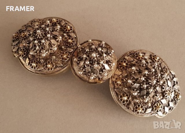 Възрожденски Сребърни пафти носия пафта ФИЛИГРАН - ДЪБЕНЕ, снимка 1