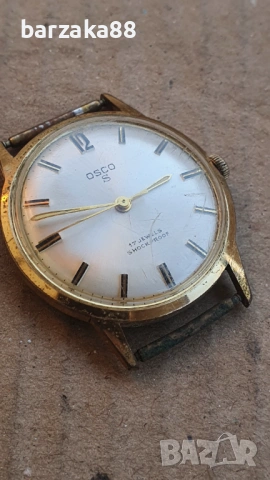 Мъжки позлатен часовник Osco 17 jewels, снимка 2 - Мъжки - 53889307