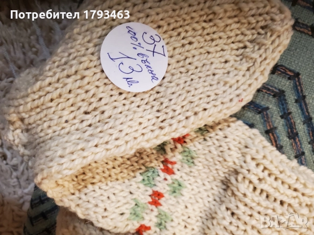 Ръчно плетени дамски чорапи от вълна. Размер 38, снимка 8 - Дамски чорапи - 51169047