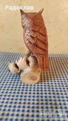 дървена фигурка на бухал, снимка 4 - Декорация за дома - 40613805