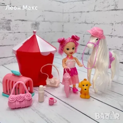 Кукла с кон и циркова арена, с домашни любимци , снимка 5 - Кукли - 48438546