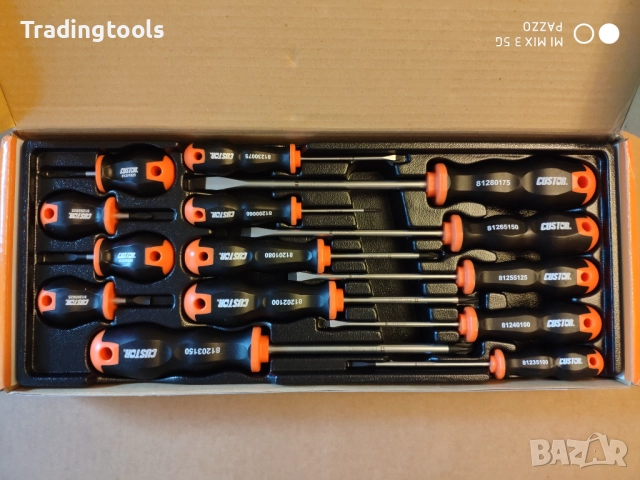 CUSTOR TOOLS 14 броя кръстати прави отвертки комплект, снимка 2 - Отвертки - 52861585