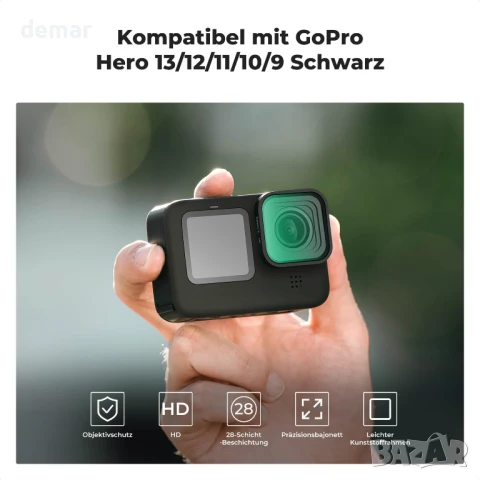 K&F Concept UV филтри, съвместими с GoPro Hero 13 12 11 10 9, снимка 2 - Обективи и филтри - 50779552