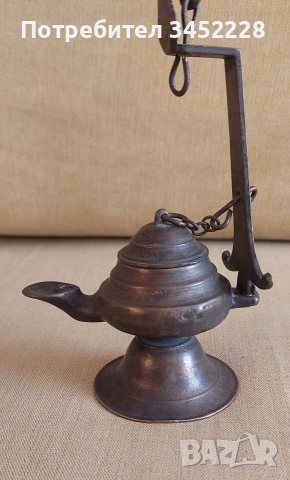 лампа маслена месинг ретро за колекционери , снимка 3 - Антикварни и старинни предмети - 52802968