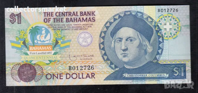1 долар 1992, Бахамски острови