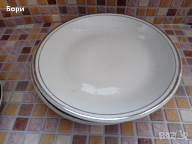Български порцелан сребърен кант, снимка 5 - Чинии - 35629075