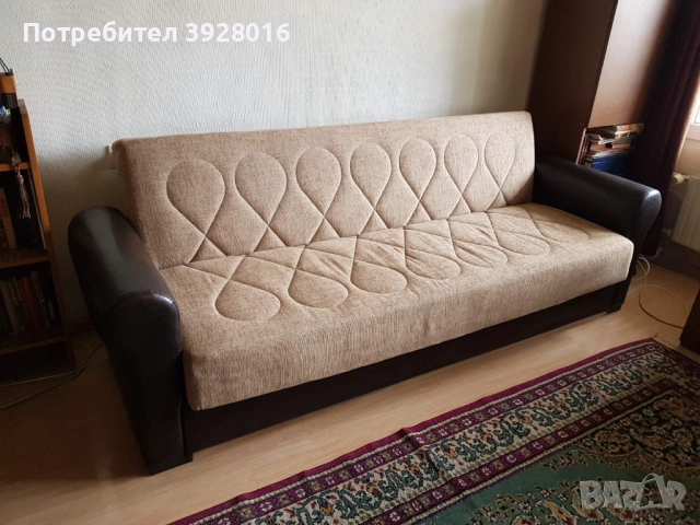 Разтегателен диван клик-кларк с подракла и подлакътници еко кожа, снимка 3 - Дивани и мека мебел - 52489099