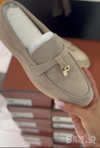 унисекс мокасини от естествен велур loro piana 