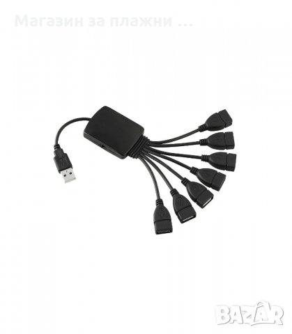 USB HUB 7 PORT СЪС ЗАХРАНВАНЕ НА 220V - код 0990