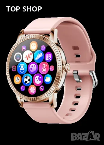 Луксозен смарт часовник CF18P - златно- розов, снимка 2 - Смарт часовници - 48780761