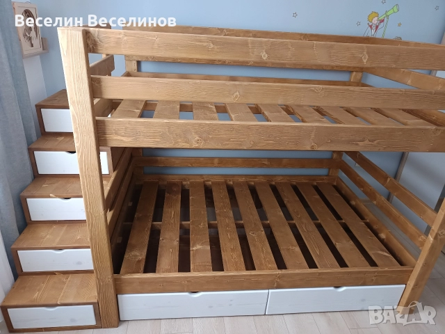 Двуетажно легло , снимка 14 - Мебели за детската стая - 43446209