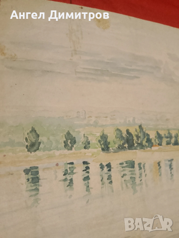 Ангел Ботев акварел картина 1948 г, снимка 5 - Картини - 51647253