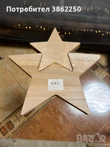 Дървена звезда, снимка 2 - Декорация за дома - 53025400