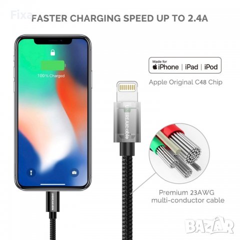 Кабел USB към Lightning (UNBREAKcable), снимка 3 - Оригинални зарядни - 39560331