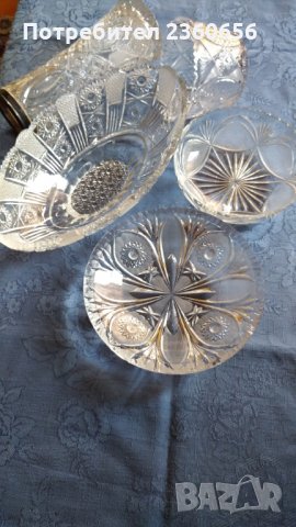 Руски кристал Фруктиера ,купи и ваза, снимка 7 - Антикварни и старинни предмети - 29748565