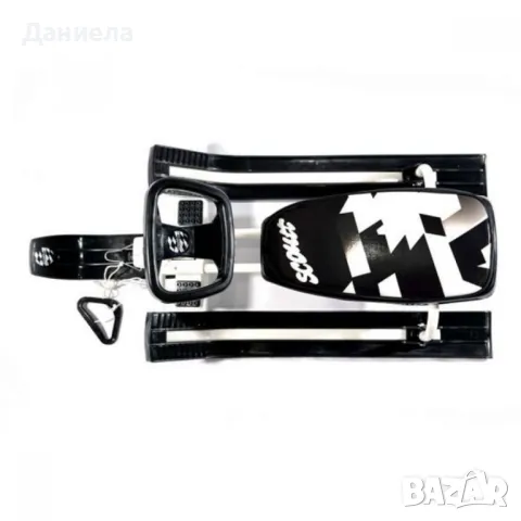 Зимна шейна с кормило, предни и задни ски и метална спирачка Mustang, снимка 5 - Зимни спортове - 48584005