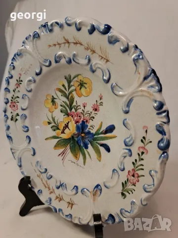 декоративна керамична чиния за стена с цветя 25/4, снимка 2 - Декорация за дома - 50183326