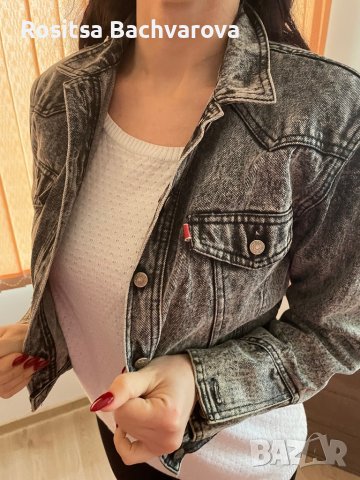 Черно дънково яке, размер М, снимка 4 - Якета - 38896198